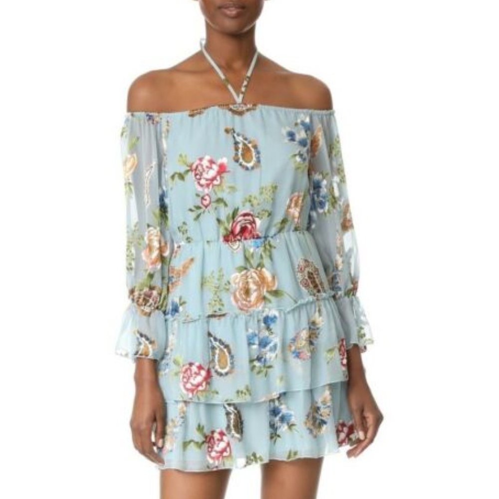 Alice + Olivia Off-The-Shoulder Floral Dress - 0